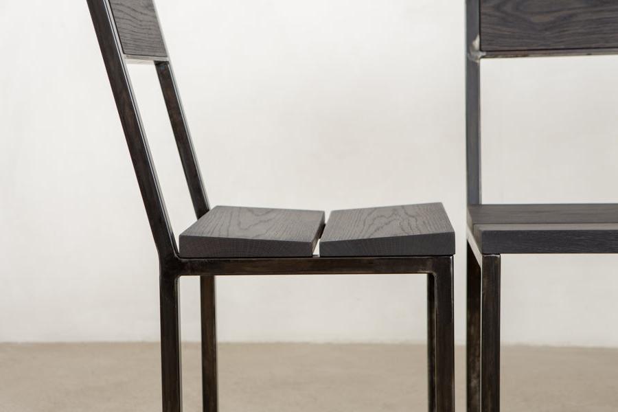 metal and wooden dining chairs